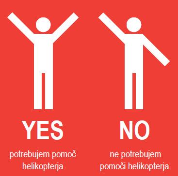 Dogovorjeni vizualni znaki za pomoč helikopterja